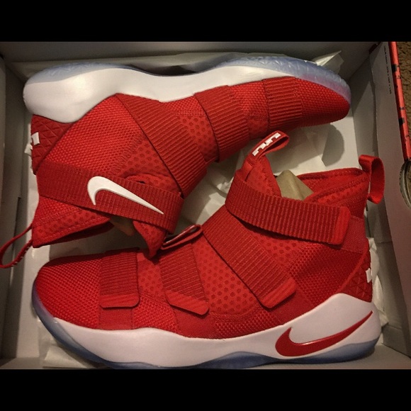 lebron soldier 11 red and white cheap 